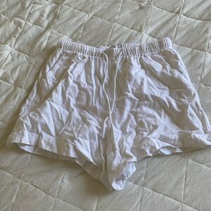 Abercrombie & Fitch White linen drawstring shorts
